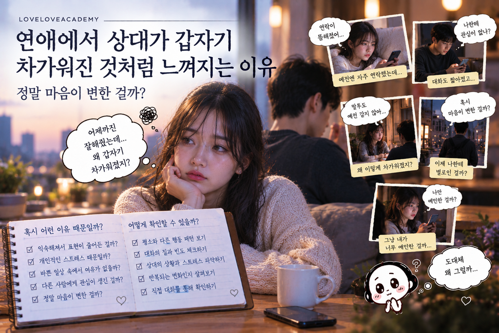 연애에서 상대가 갑자기 차가워진 것처럼 느껴지는 이유와 마음이 변했는지 판단하는 방법