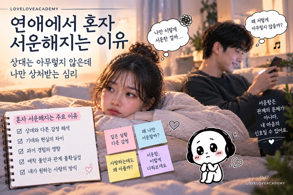 연애에서 혼자 서운해지는 이유와 상대는 아무렇지 않은데 나만 상처받는 심리