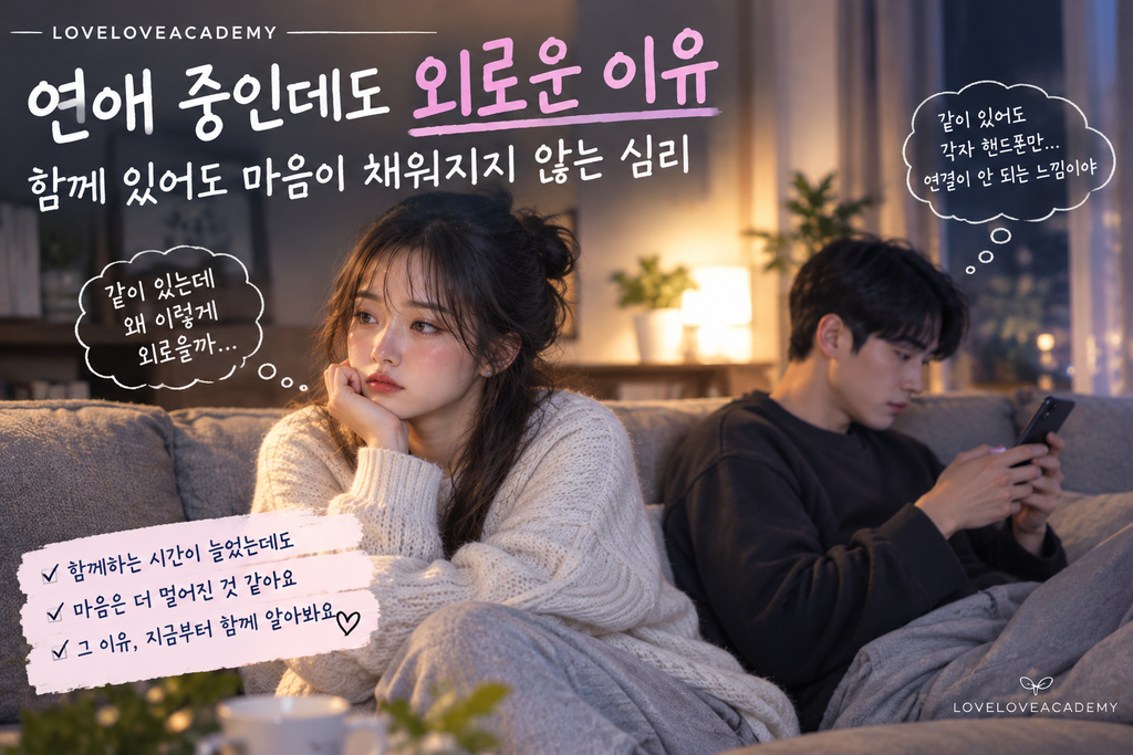 연애 중인데도 외로운 이유와 함께 있어도 마음이 채워지지 않는 연인의 심리
